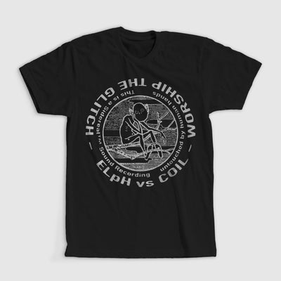 Worship The Glitch Black T-Shirt by Coil