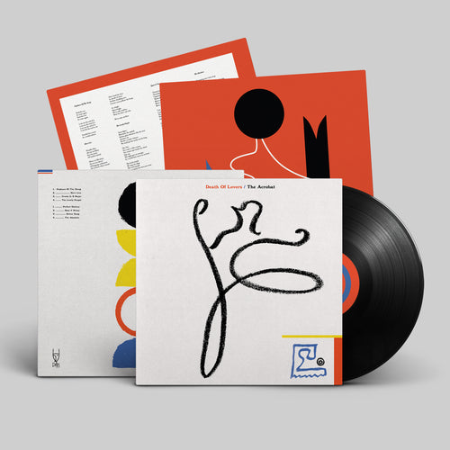 Black vinyl LP mockup for Death of Lovers's album 'The Acrobat', released by Dais Records.