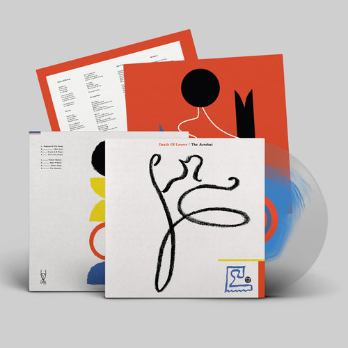 Blue in Transparent Clear vinyl LP mockup for Death of Lovers's album 'The Acrobat', released by Dais Records.
