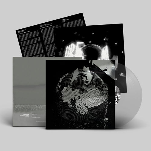 Transparent Clear vinyl LP mockup for Stephen O'Malley's album 'Avaeken', released August 2026 by Dais Records.