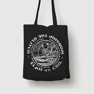 Worship The Glitch Black Tote Bag by Coil